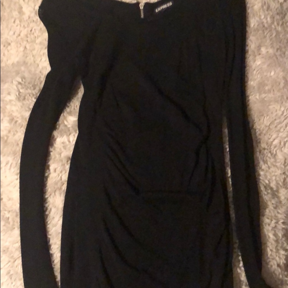 Long sleeve f black cotton express dress.